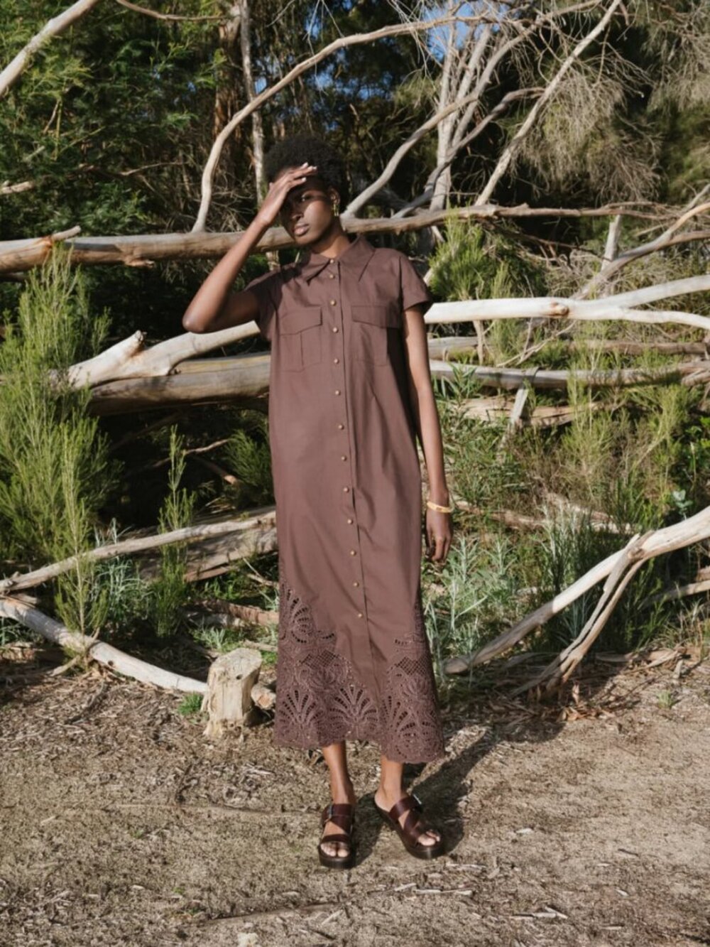 Clea NWOT Kya Embroidered Dress in Almadine XS